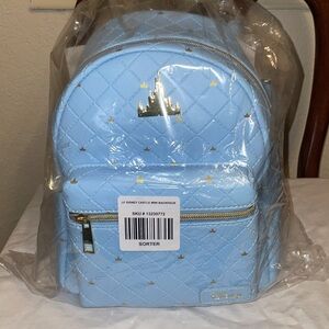 Loungefly Disney Cinderella Castle Blue Mini Backpack